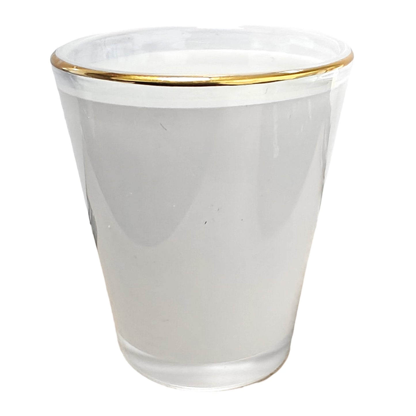 1.5oz sublimaton shot glasses with gold rim