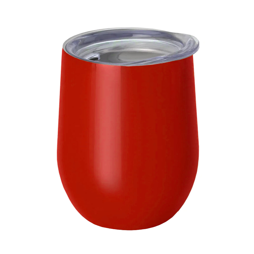 12oz sublimation stemless wine glasses with lid - red