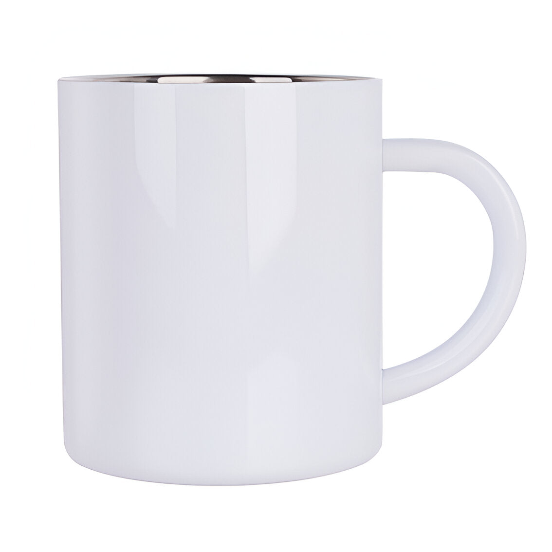 300ml sublimation enamel mugs - white handle - white steel