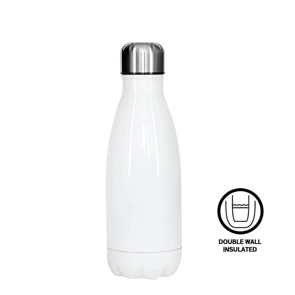 350ml stainless steel sublimation bowling bottles - white