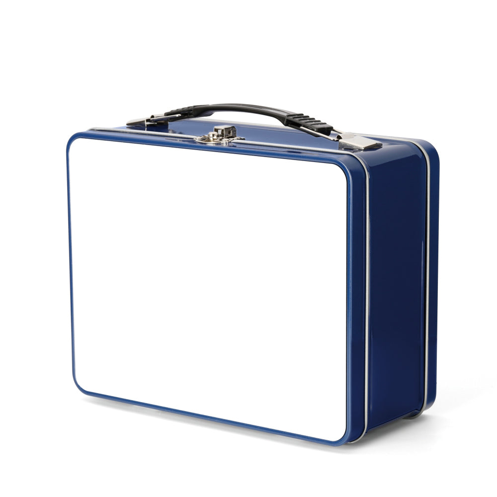 sublimation metal lunch boxes with printable insert - blue