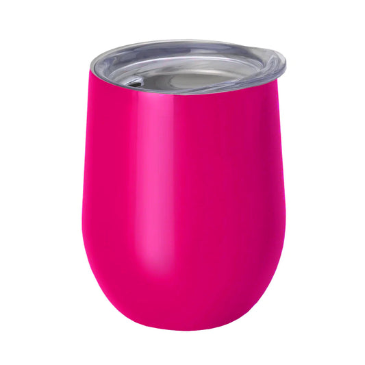 12oz sublimation stemless wine glasses with lid - pink