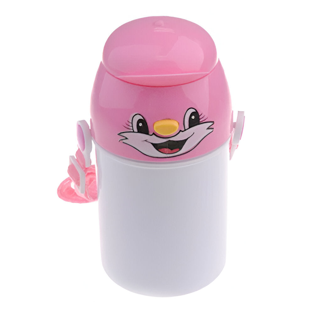 400ml polymer sublimation bottles - cat lid - pink