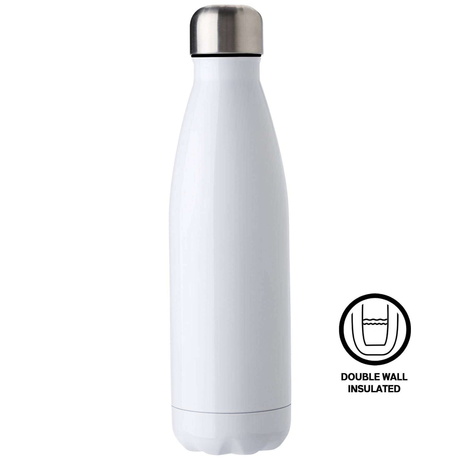 500ml stainless steel sublimation bowling bottles - white