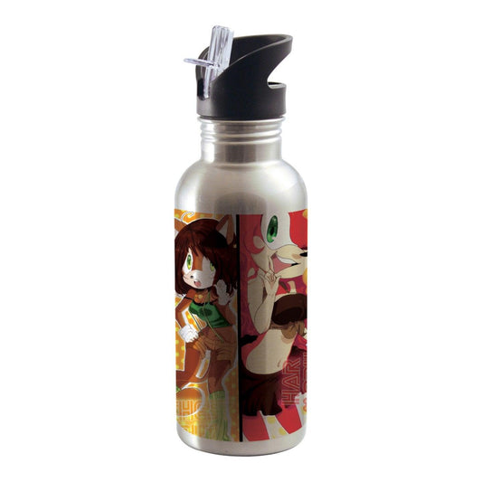 600ml aluminium sublimation bottles - integrated straw - silver