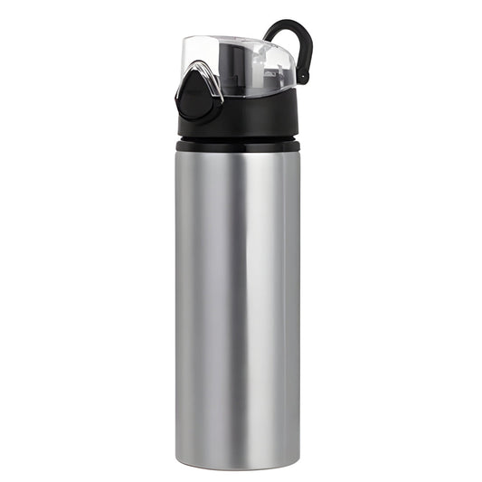 750ml sublimation bottles - flip lid - black / silver