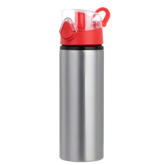 750ml sublimation bottles - flip lid - red / silver