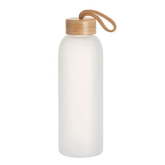750ml sublimation glass bottles - frosted - bamboo lid