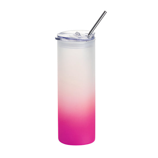 750ml sublimation glass skinny tumblers - frosted - pink