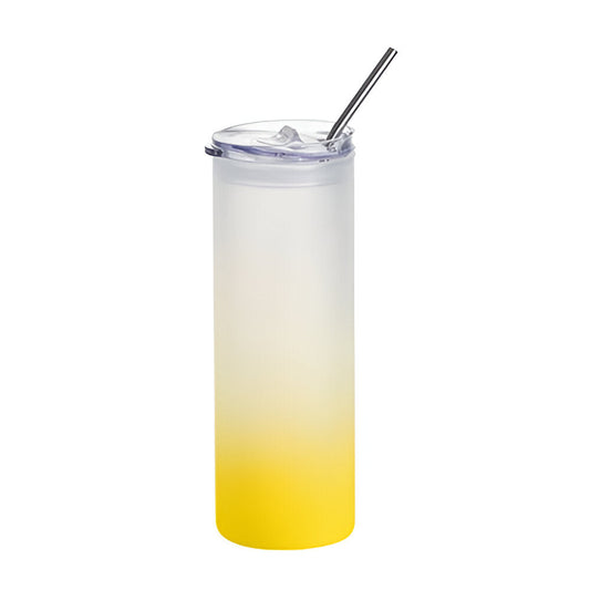 750ml sublimation glass skinny tumblers - frosted - yellow