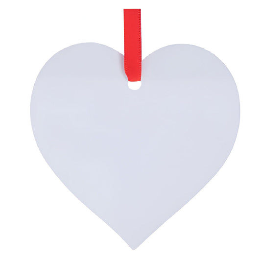 aluminium sublimation hanging ornaments - heart - double sided