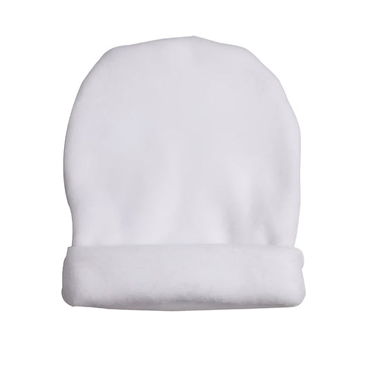 baby sublimation beanie hats - fleece - white