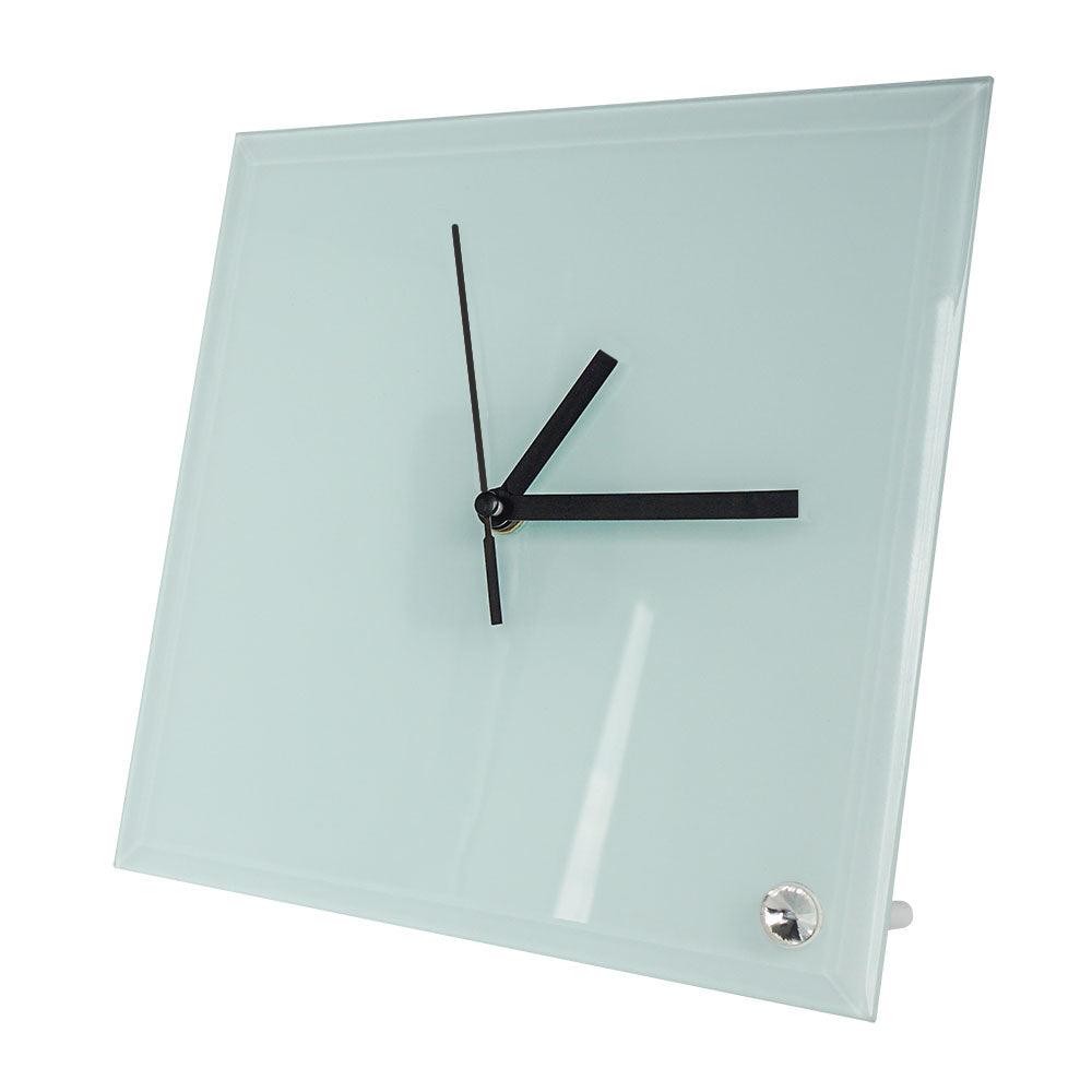 glass sublimation desk clocks - gloss - square - 20cm