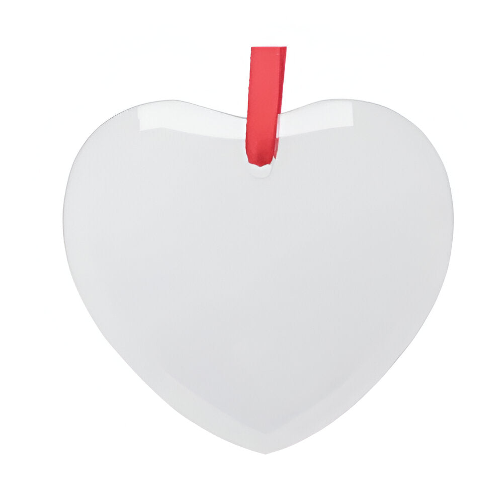 glass sublimation hanging ornaments - heart