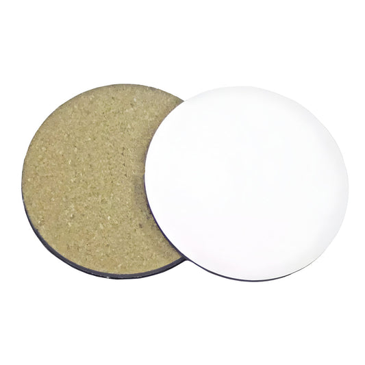 mdf sublimation coasters - round - cork base