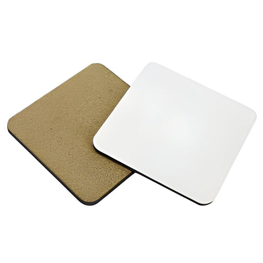 mdf sublimation coasters - square - cork base