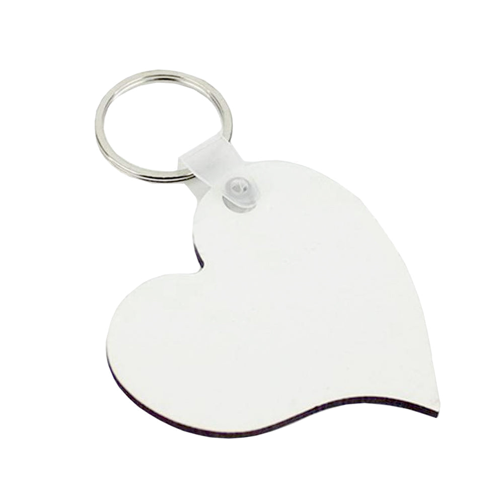mdf sublimation keyrings - curved heart - double sided