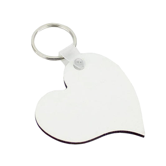 mdf sublimation keyrings - curved heart - double sided