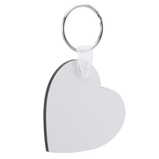 mdf sublimation keyrings - heart - double sided