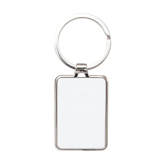 metal sublimation keyrings - curved rectangle