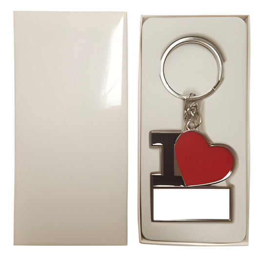 metal sublimation keyrings - i love heart