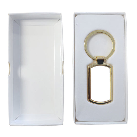 metal sublimation keyrings - oblong - gold