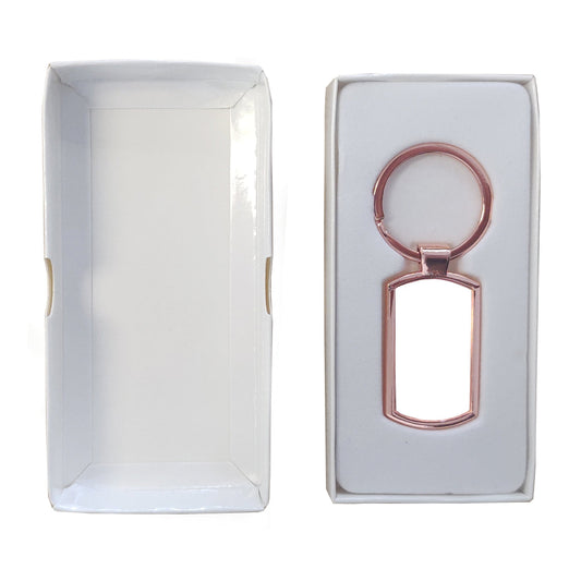 metal sublimation keyrings - oblong - rose gold