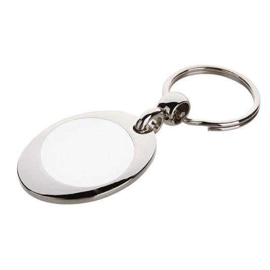 metal sublimation keyrings - trolley coin