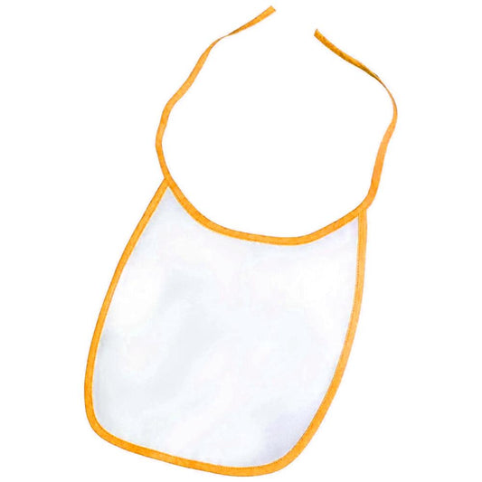 sublimation baby bibs - polyester - white with orange trim
