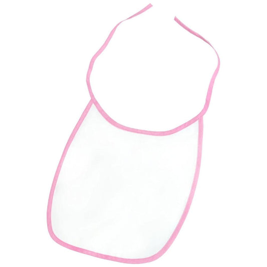 sublimation baby bibs - polyester - white with pink trim