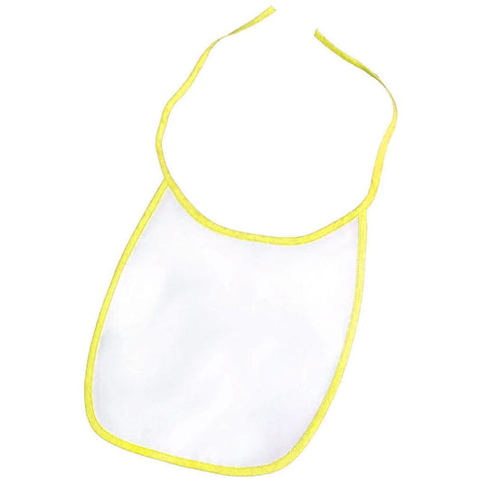 sublimation baby bibs - polyester - white with yellow trim