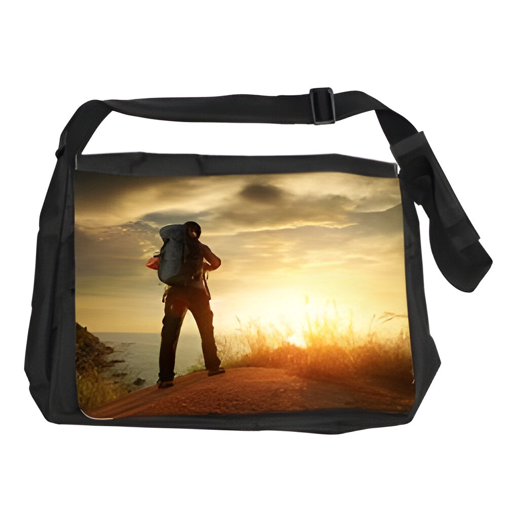 sublimation canvas shoulder bags with detachable panel - large
