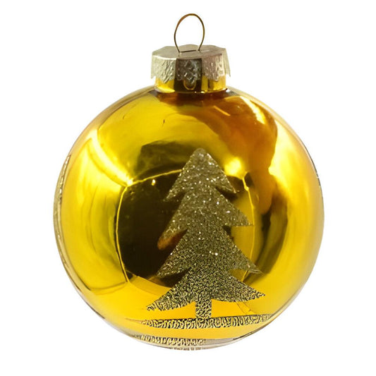 sublimation christmas baubles - golden tree design