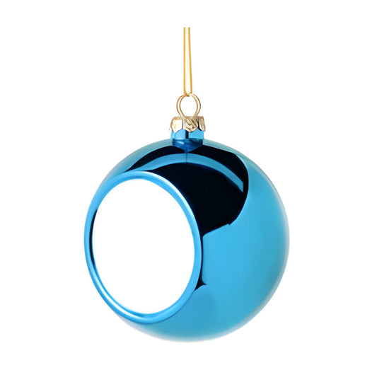 sublimation christmas baubles - mirror blue