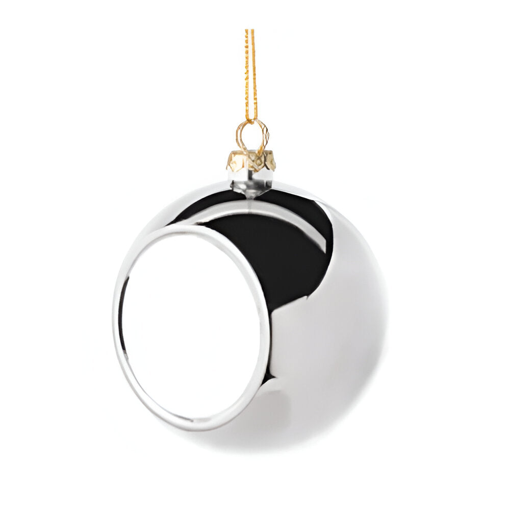 sublimation christmas baubles - silver