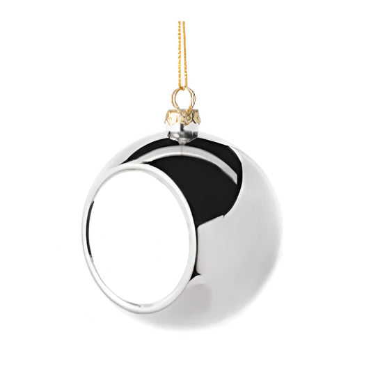 sublimation christmas baubles - silver