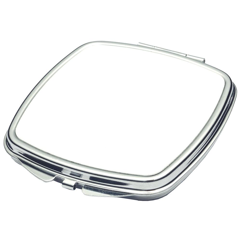 sublimation compact mirrors - curved square - chrome
