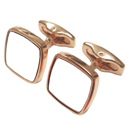 Sublimation Cufflinks - Curved Square - Rose Gold - Deluxe - Pack of 50