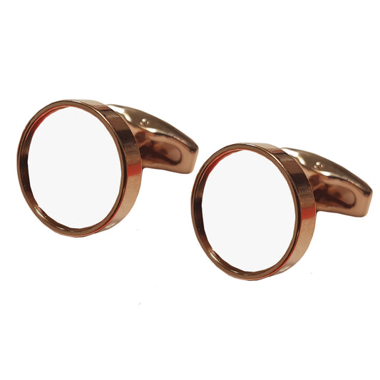 Sublimation Cufflinks - Round - Rose Gold - Deluxe - Pack of 50