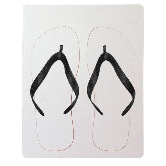 sublimation flip flops - adult - black straps - medium