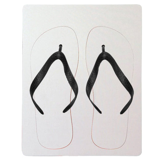 sublimation flip flops - adult - black straps - small