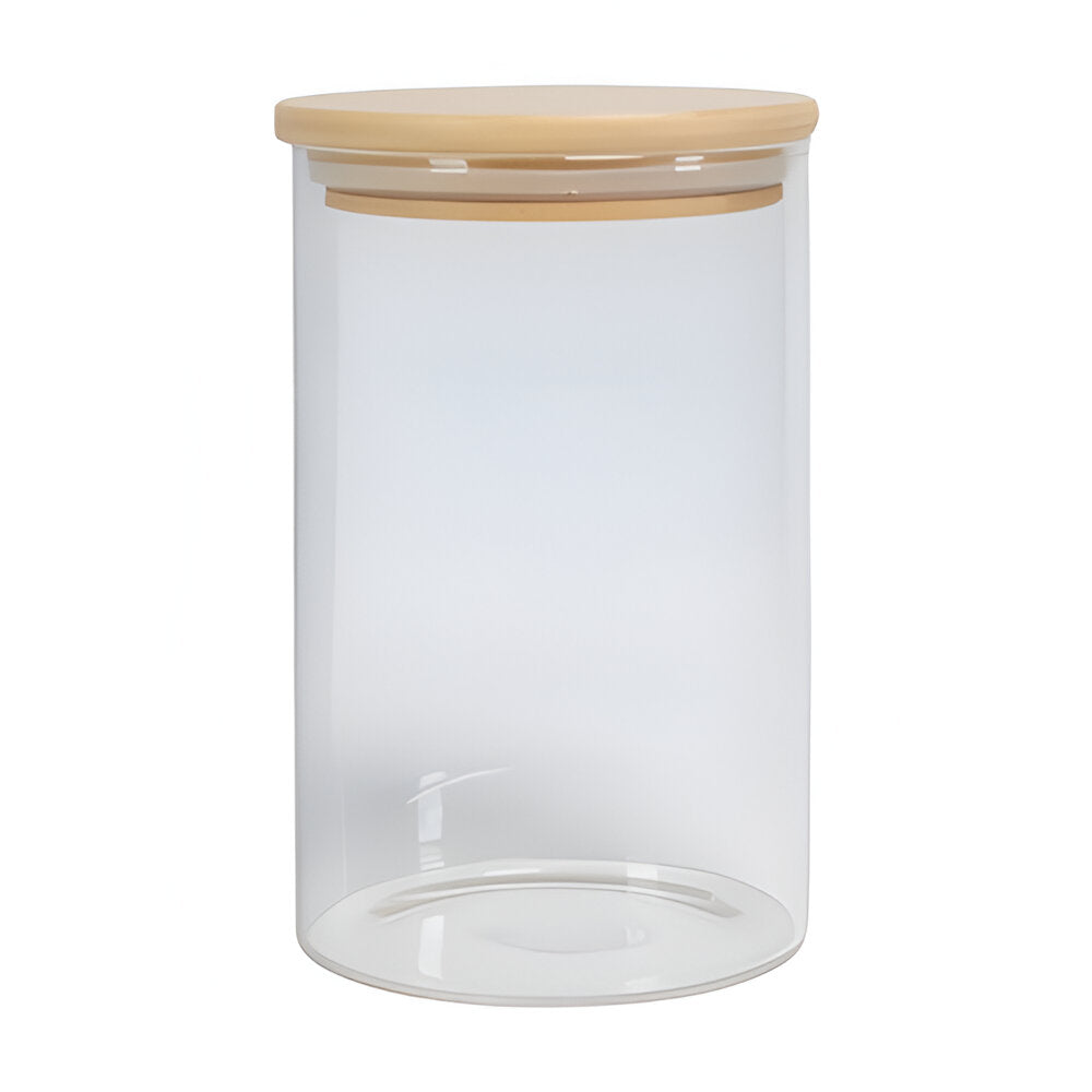 sublimation glass storage jars - wooden lid - clear