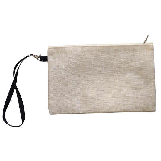 sublimation linen cosmetic bags - with strap - 15cm x 24cm