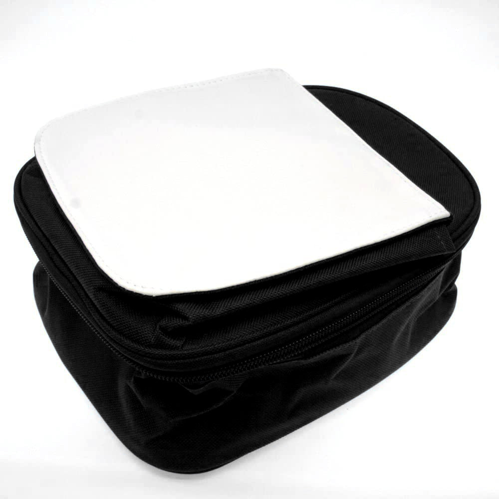 sublimation lunch bags - detachable flap - black