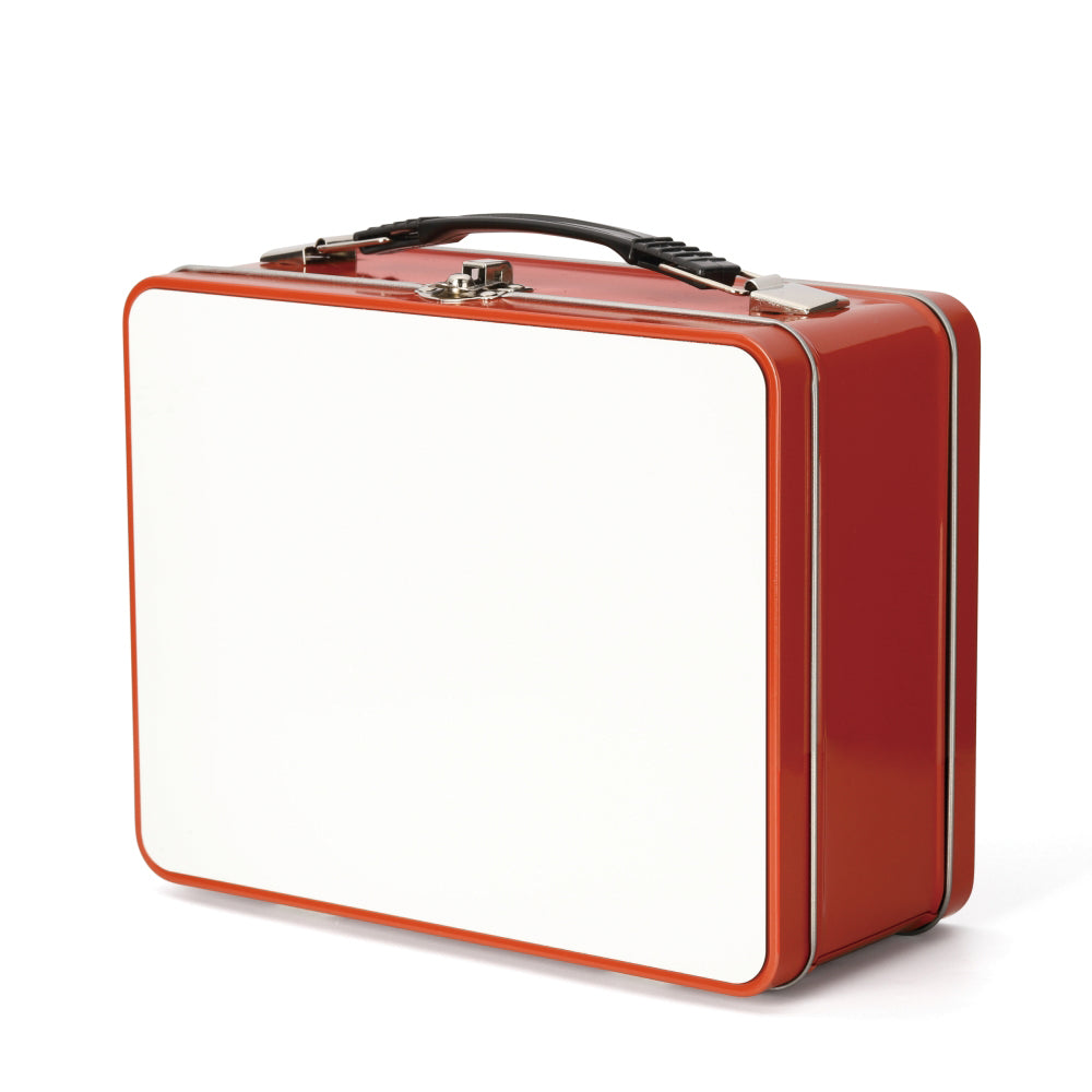 sublimation metal lunch boxes with printable insert - red