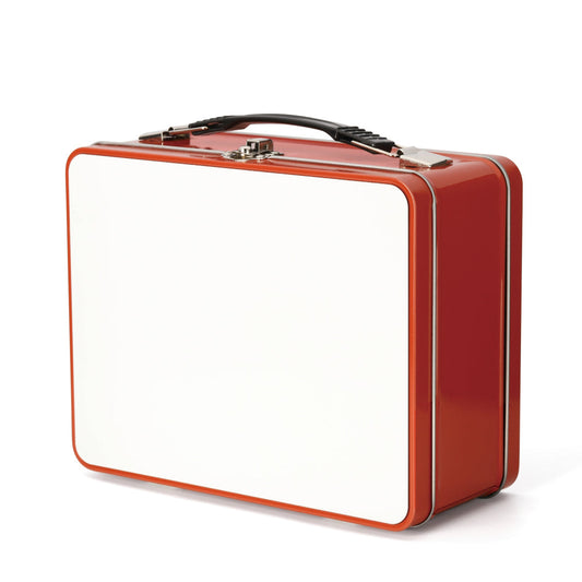 sublimation metal lunch boxes with printable insert - red