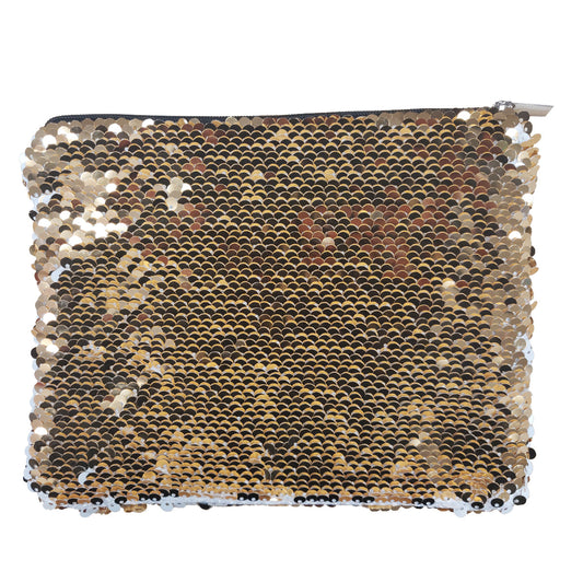 sublimation sequin cosmetic bags - gold - 15cm x 20cm