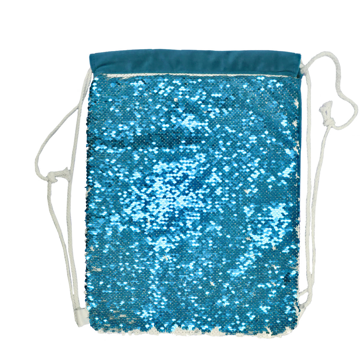 sublimation sequin drawstring bags - light blue