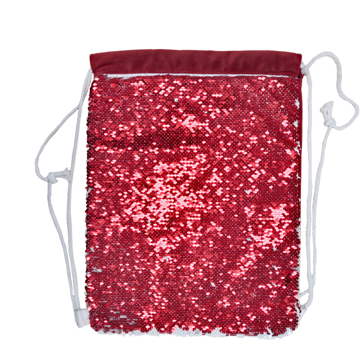 sublimation sequin drawstring bags - red