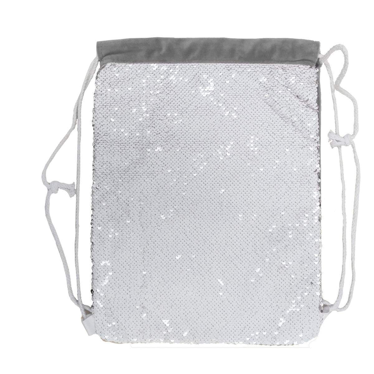 sublimation sequin drawstring bags - silver